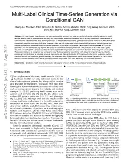 Multi-Label Clinical Time-Series Generation via Conditional GAN
