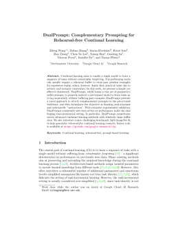 DualPrompt: Complementary Prompting for Rehearsal-free Continual
  Learning
