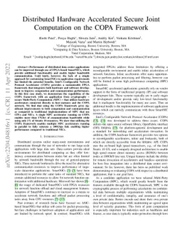 Distributed Hardware Accelerated Secure Joint Computation on the COPA
  Framework