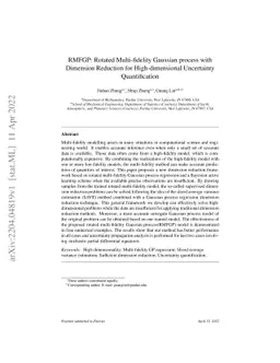 RMFGP: Rotated Multi-fidelity Gaussian process with Dimension Reduction
  for High-dimensional Uncertainty Quantification
