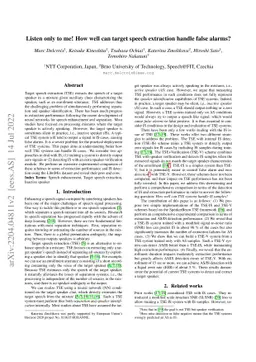 Listen only to me! How well can target speech extraction handle false
  alarms?