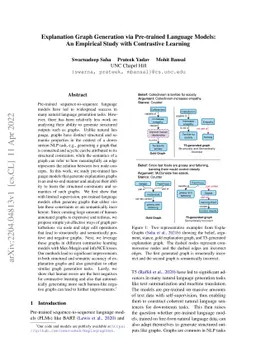 Explanation Graph Generation via Pre-trained Language Models: An
  Empirical Study with Contrastive Learning