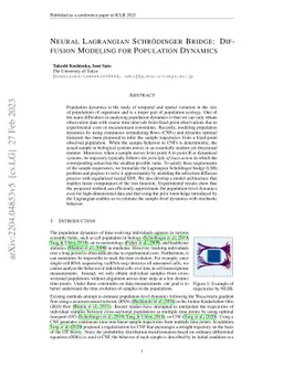 Neural Lagrangian Schrödinger Bridge: Diffusion Modeling for
  Population Dynamics