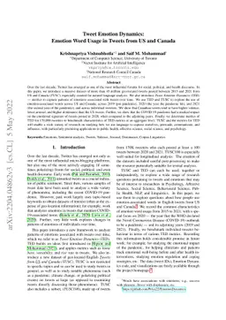 Tweet Emotion Dynamics: Emotion Word Usage in Tweets from US and Canada