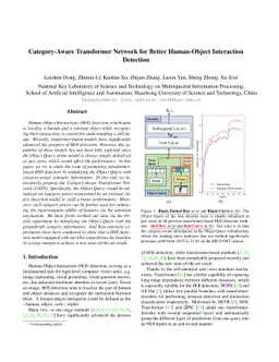 Category-Aware Transformer Network for Better Human-Object Interaction
  Detection