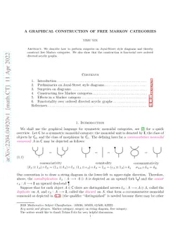 A graphical construction of free Markov categories