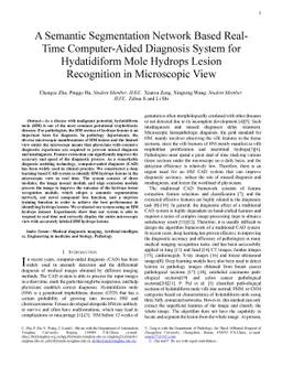 A Semantic Segmentation Network Based Real-Time Computer-Aided Diagnosis
  System for Hydatidiform Mole Hydrops Lesion Recognition in Microscopic View