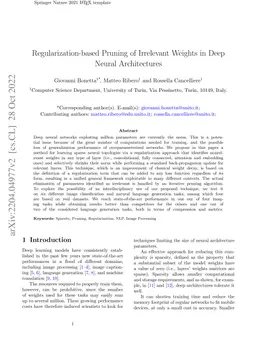 Regularization-based Pruning of Irrelevant Weights in Deep Neural
  Architectures