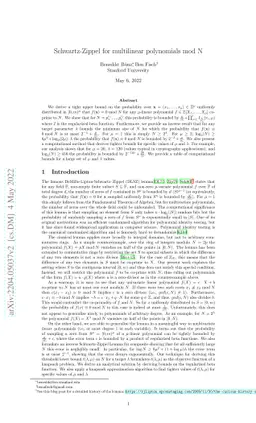 Schwartz-Zippel for multilinear polynomials mod N