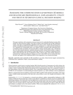 Assessing the communication gap between AI models and healthcare
  professionals: explainability, utility and trust in AI-driven clinical
  decision-making