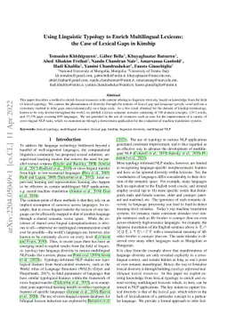 Using Linguistic Typology to Enrich Multilingual Lexicons: the Case of
  Lexical Gaps in Kinship