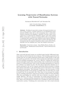 Learning Trajectories of Hamiltonian Systems with Neural Networks