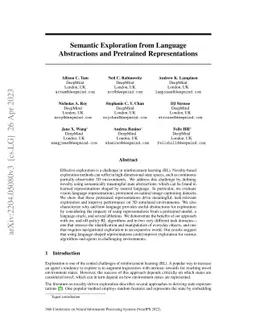 Semantic Exploration from Language Abstractions and Pretrained
  Representations