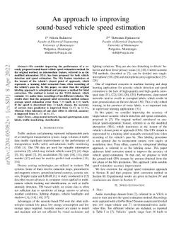 An approach to improving sound-based vehicle speed estimation