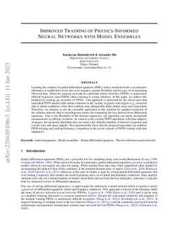 Improved Training of Physics-Informed Neural Networks with Model
  Ensembles