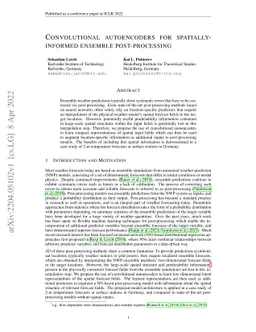 Convolutional autoencoders for spatially-informed ensemble
  post-processing