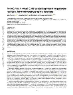 PetroGAN: A novel GAN-based approach to generate realistic, label-free
  petrographic datasets