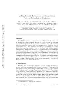 Linking Scientific Instruments and HPC: Patterns, Technologies,
  Experiences