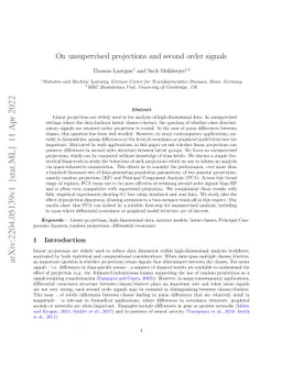 On unsupervised projections and second order signals