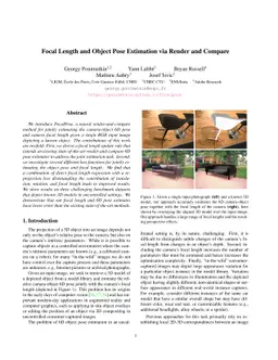 Focal Length and Object Pose Estimation via Render and Compare