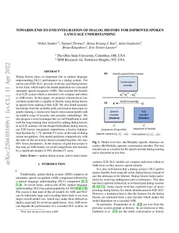 Towards End-to-End Integration of Dialog History for Improved Spoken
  Language Understanding