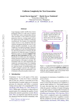 Uniform Complexity for Text Generation