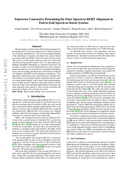 Tokenwise Contrastive Pretraining for Finer Speech-to-BERT Alignment in
  End-to-End Speech-to-Intent Systems