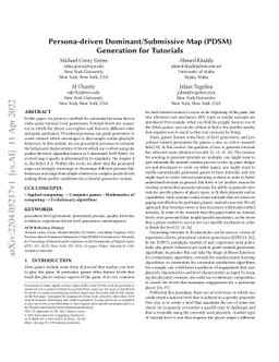 Persona-driven Dominant/Submissive Map (PDSM) Generation for Tutorials