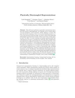 Physically Disentangled Representations
