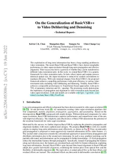On the Generalization of BasicVSR++ to Video Deblurring and Denoising