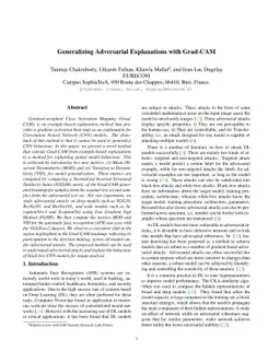 Generalizing Adversarial Explanations with Grad-CAM