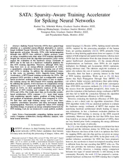 SATA: Sparsity-Aware Training Accelerator for Spiking Neural Networks