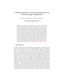 A Simple Approach to Adversarial Robustness in Few-shot Image
  Classification