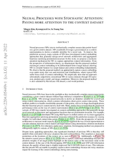 Neural Processes with Stochastic Attention: Paying more attention to the
  context dataset