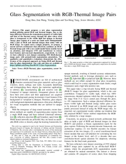 Glass Segmentation with RGB-Thermal Image Pairs