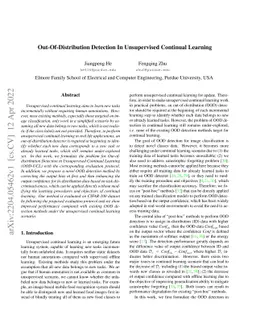 Out-Of-Distribution Detection In Unsupervised Continual Learning