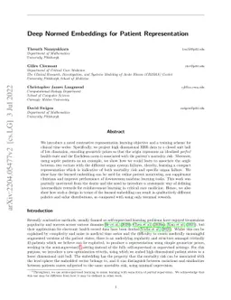 Deep Normed Embeddings for Patient Representation