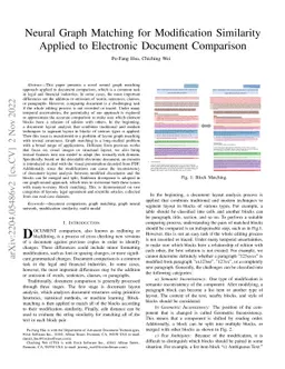 Neural Graph Matching for Modification Similarity Applied to Electronic
  Document Comparison