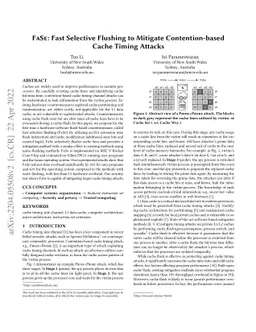 Fast Selective Flushing to Mitigate Contention-based Cache Timing
  Attacks