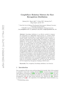 CoupleFace: Relation Matters for Face Recognition Distillation