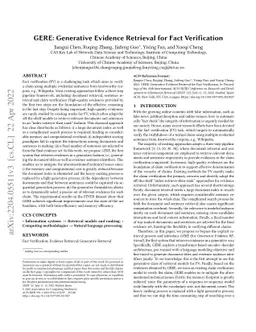 GERE: Generative Evidence Retrieval for Fact Verification