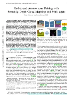 End-to-end Autonomous Driving with Semantic Depth Cloud Mapping and
  Multi-agent