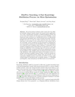DistPro: Searching A Fast Knowledge Distillation Process via Meta
  Optimization