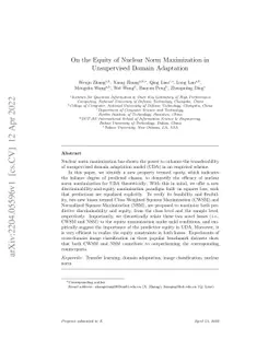 On the Equity of Nuclear Norm Maximization in Unsupervised Domain
  Adaptation