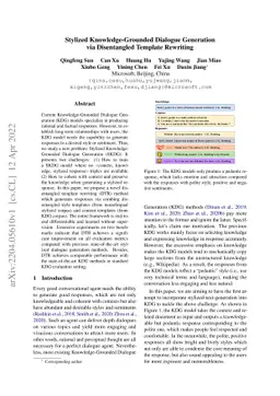 Stylized Knowledge-Grounded Dialogue Generation via Disentangled
  Template Rewriting