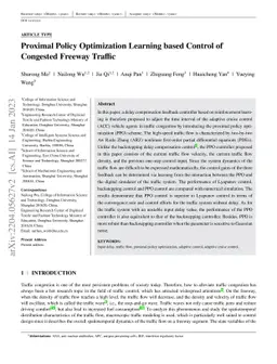 Proximal Policy Optimization Learning based Control of Congested Freeway
  Traffic