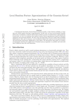 Local Random Feature Approximations of the Gaussian Kernel