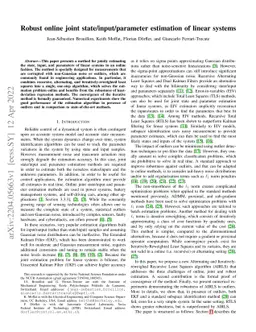 Robust online joint state/input/parameter estimation of linear systems