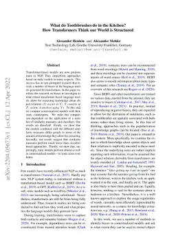 What do Toothbrushes do in the Kitchen? How Transformers Think our World
  is Structured