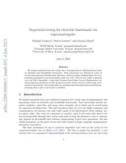 Anytime-valid sequential testing for elicitable functionals via
  supermartingales